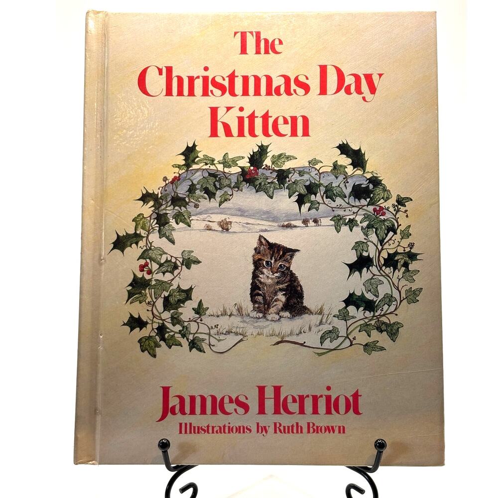 VTG 1986 The Christmas Kitten Book by James Herriot, Hardcover